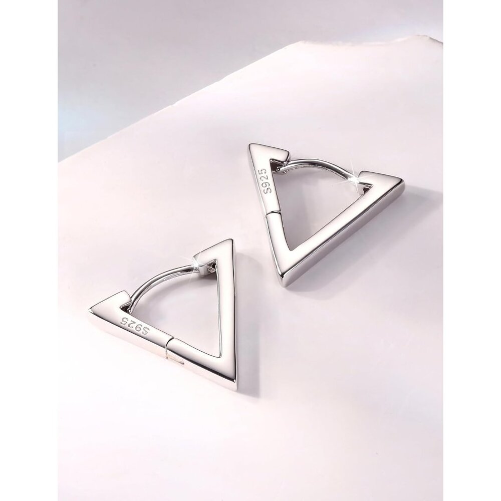 Solid 925 Sterling Silver Small Hoop Earrings For… - image 5